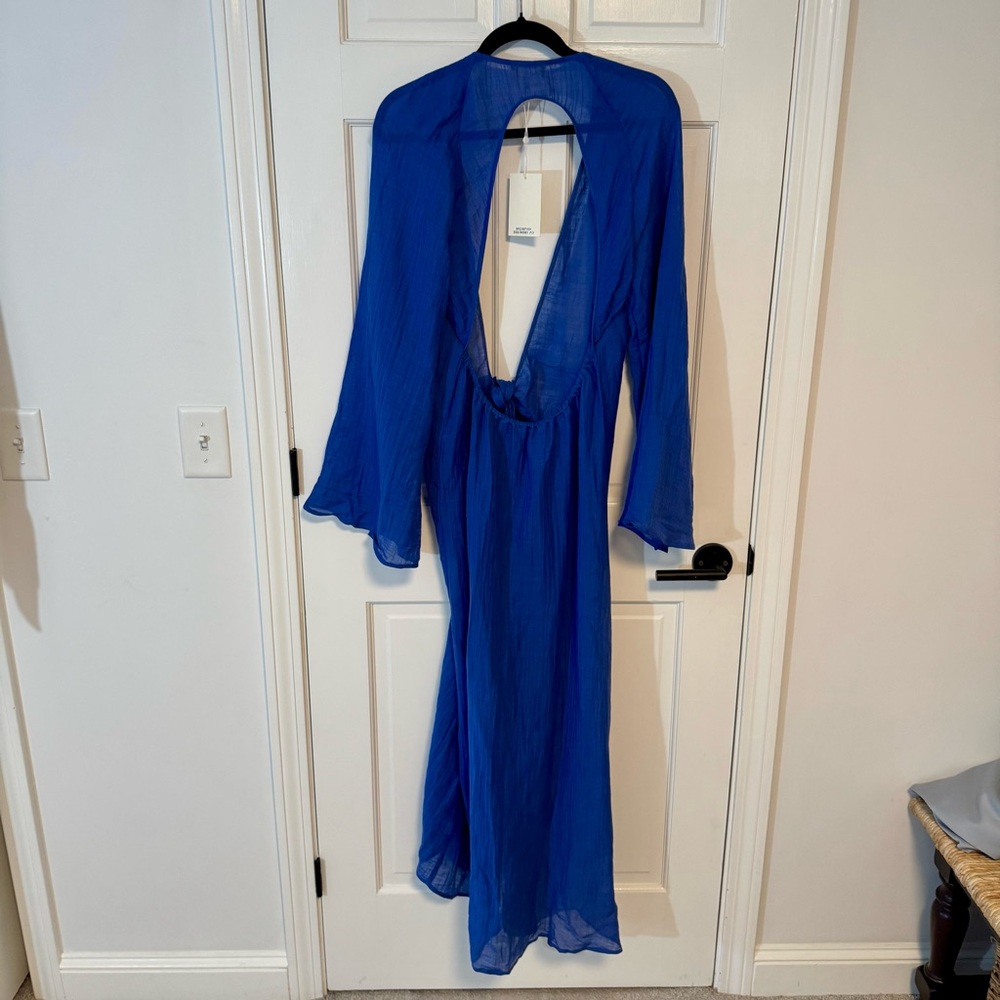 Monday Swimwear | Murano Dress, Navy Crinkle, Chic Cover-Up, Size M - NWT - Picture 4 of 7